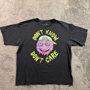 a.lab Graphic Tee Mens XL Black Excellent Dont Know Dont Care Melting Character